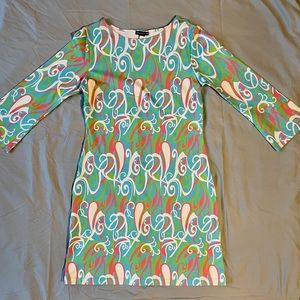 Melly M pink, blue, green, white dress, size medium. New with tags.